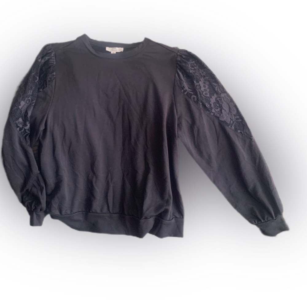 Pre Owned Women's Como Vintage Long Sleeve Banded Bottom Wrist Shirt Sz M Goth